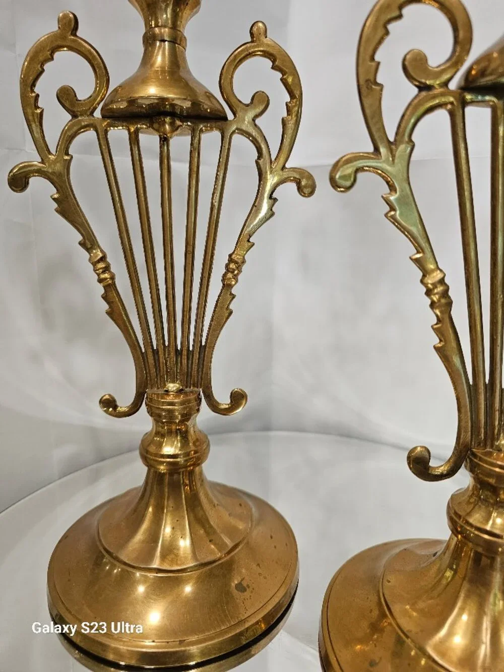 Pair of Large Vintage Brass Candle Stick Holders